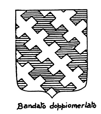 Bild des heraldischen Begriffs: Bandato doppiomerlato